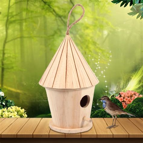 Wooden DIY Bird House Mini Birdhouse Decoration Hanging Christmas