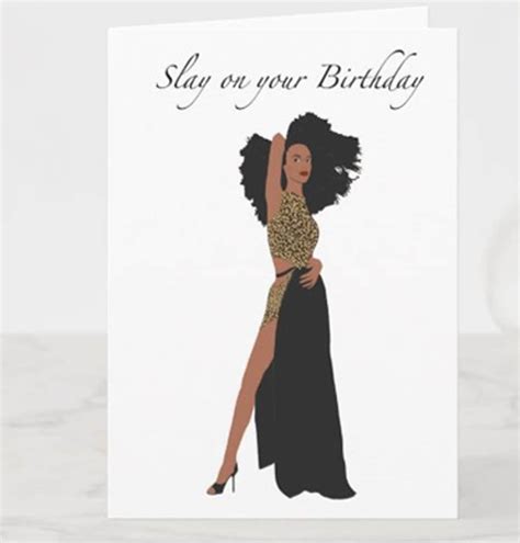 Black Girl Birthday Card Black Woman Birthday Card Black Etsy