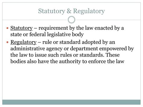 Ppt Statutory And Regulatory Language In Agreements Powerpoint
