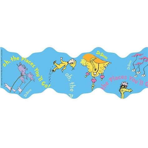eureka dr seuss oh the places you ll go extra wide decor trim border 845078 bulletin board