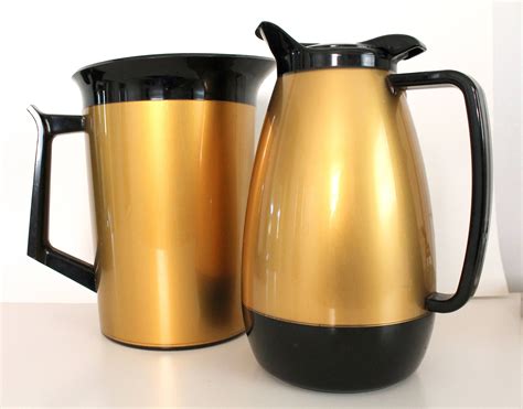 Vintage Retro Thermo Serv Coffee Caraff Pot Pitcher Server And Water