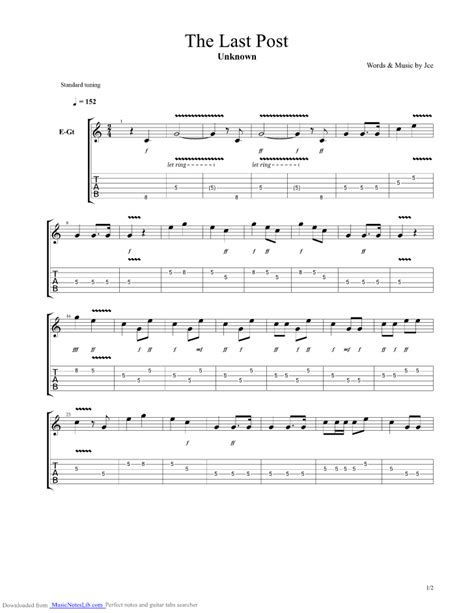 The Last Post Guitar Pro Tab By Anonymous