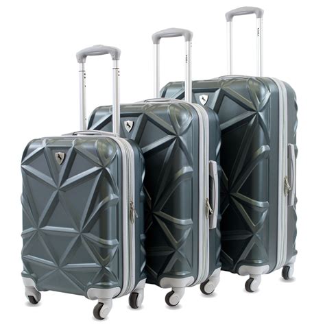 Gem 3 Piece Hardside Expandable Spinner Luggage Set Forest Green