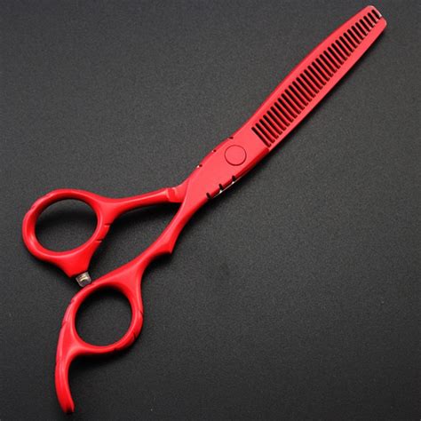 Customize Upscale 440c 6 Red Hair Scissors Set Cutting Barber Makeup