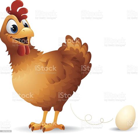 Cartoon Illustration Of Chicken Laying Egg Cartoon Illustration
