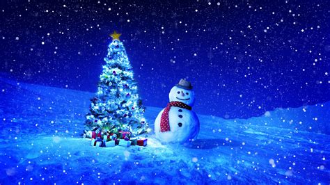 Christmas Tree Snowman 4k 28177