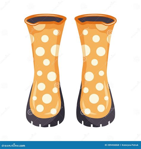 Yellow Rubber Boots Isolated On White Background Stock Vector