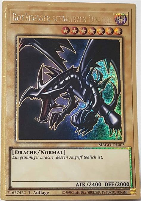 Hallo, zum verkauf steht die auf den bildern zu sehende und im titel beschriebene yugioh karte: Rotäugiger schwarzer Drache MAGO-DE003 kaufen ...