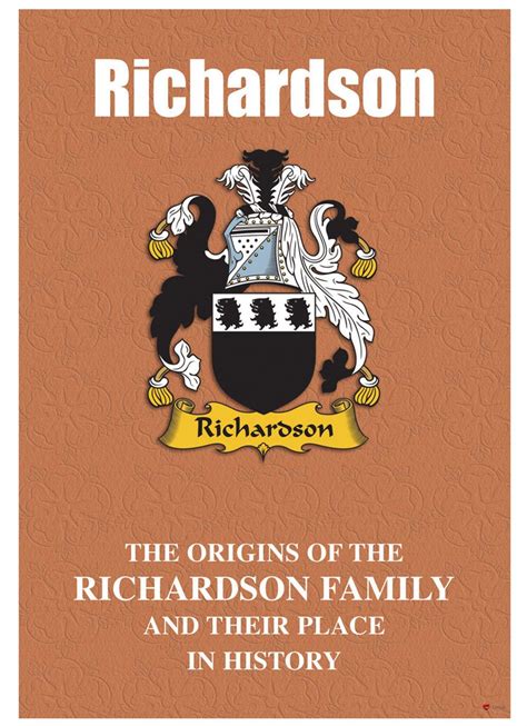 Richardson English Surname History Booklet With Historical Facts Of The