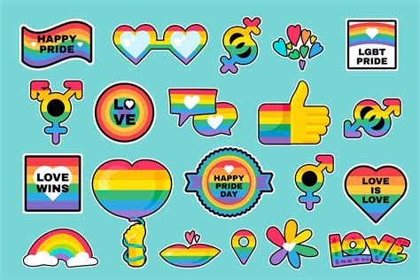 Lgbtqi Rainbow Pride Different Stickers Set Vector 2710898 Vector Art At Vecteezy