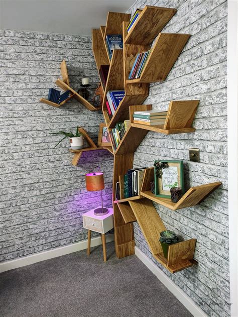 Custom Made Tree Bookshelf Solid Wood Oak 22m Height And 2m Etsy