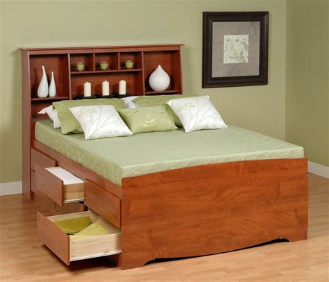 Tall Queen Platform Bed And Headboard W 12 Storage Drawers Bed Frame
