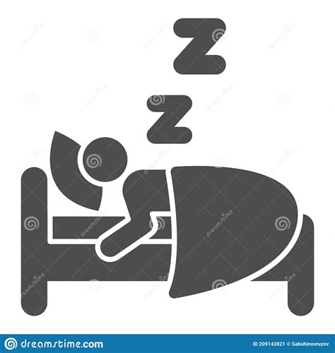 Man Sleeping In Bed Solid Icon Diet Concept Sleeping Person Sign On
