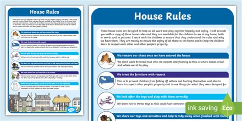 Childminder House Rules Teacher Made