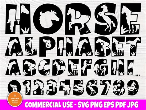 Horse Fonts Animal Alphabet Graphic By Tonisartstudio · Creative Fabrica