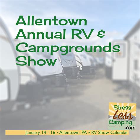 Allentown Annual RV & Campgrounds Show - StressLess Camping | RV