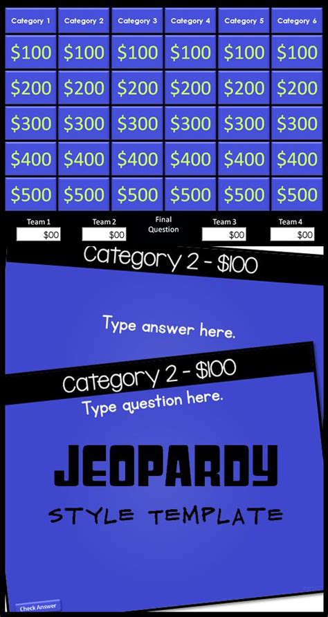 Customizable Jeopardy Style Template To Make Your Own Reviews For Class