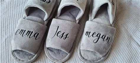 Personalised Grey Slippers Ideal T Or For Birthdays Hen Etsy