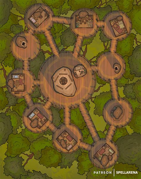 Treetop Village By Spellarena 30x38 Batllemap Oc Rdndmaps