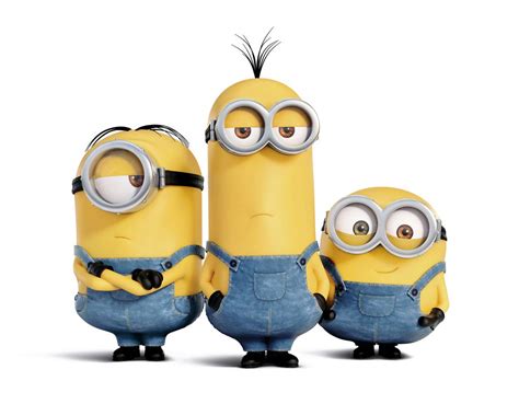 Three Minions From The Movie Despicable Me Are Standing In Front Of