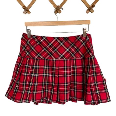 Tripp Nyc Skirts Tripp Nyc Red Plaid Goth Pleated Mini Skirt Poshmark