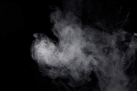 White Smoke On Black Background For Overlay Effect A Realistic Smoke