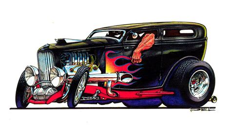 Cartoons And Hot Rods Swanson Artworks Car Cartoon Hot Rods Car