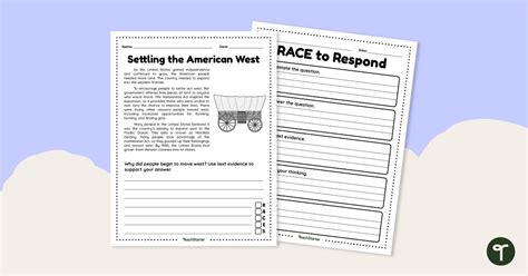 Moving West Constructed Response Writing Worksheet Teach Starter Worksheets Library