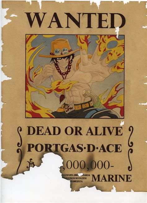 One Piece Wanted Poster Ace