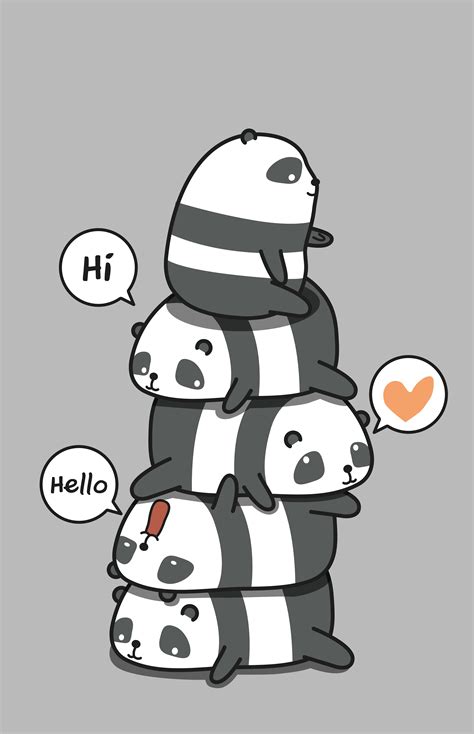 5 Cute Panda Characters Download Free Vectors Clipart