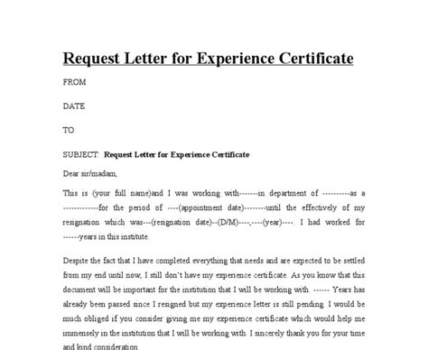 Request Of Certification Of Employment Letter Sample