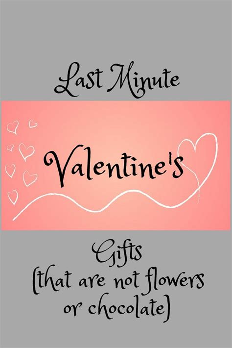 Romantic chocolates and valentine's day gift ideas for your loved one. Last Minute Valentine Gifts (that are not chocolate or flowers) | Valentine gifts, Valentines ...