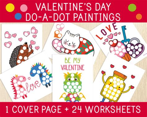 Valentines Day Do A Dot Paintings Busy Book Pages Fine Motor Skills