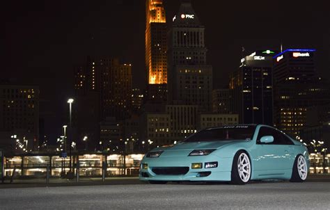 Wallpaper Night The City Green Nissan Nissan Front 300zx
