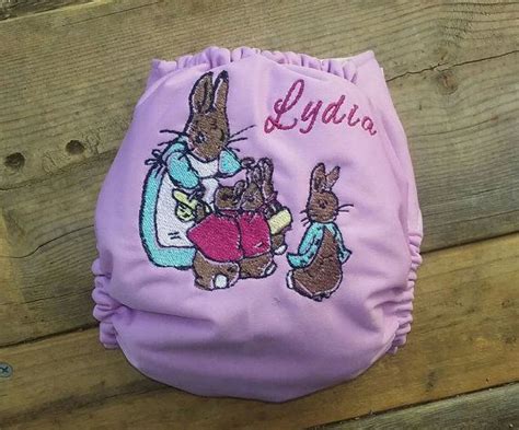 Custom Embroidered Peter Rabbit Aio Cloth Diaper Bunniesbeatrix Potter