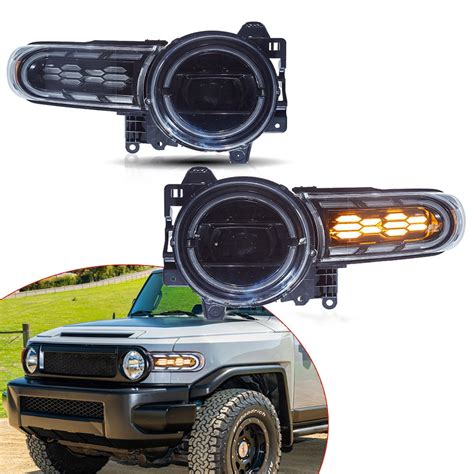 Vland Led Dual Beam Headlights For Toyota Fj Cruiser 2007 2023 With Dy
