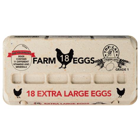 Top Lay Extra Large Eggs 18 Pack Eggs Milk Butter