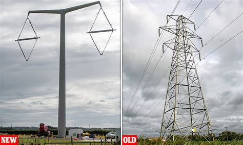 T Shaped Electricity Pylons Are Being Installed Over 35 Mile Stretch