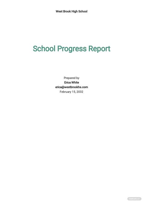 School Progress Report Template