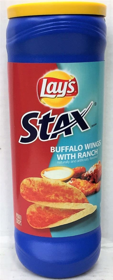 Lays Stax Buffalo Wings With Ranch Potato Crisps 55 Oz Lays Chips