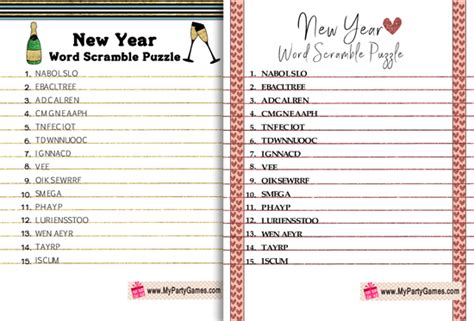 New Year S Eve Word Scramble Printable Happiness Is Homemade