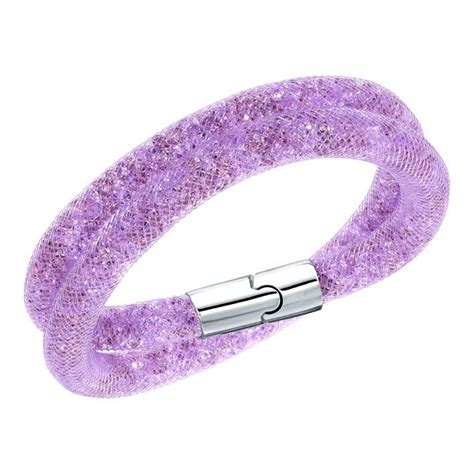 Stardust Bracelet Double Mauve Purple Swarovski 5140103 5120044