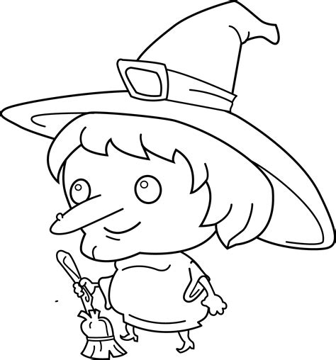 Witch Coloring Page Cute 320 File Include Svg Png Eps Dxf