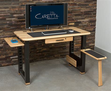 An adjustable height desk allows for frequent alternating between sitting and standing and improves blood circulation, helps prevent obesity, high blood pressure, cardiovascular diseases and diabetes. Loft Computer Desk, Ash - Caretta Workspace