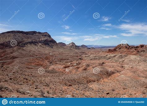 Valley And Mountain Desert Landscape At Lake Mead Recreation Area In