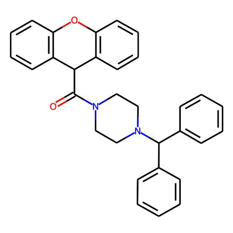 5556 0487 — chemdiv screening compound 1 diphenylmethyl 4 9h xanthene 9 carbonyl piperazine