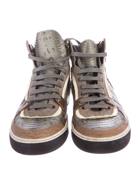 Lanvin Snakeskin High Top Sneakers Shoes Lan60890 The Realreal