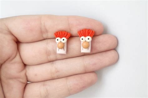 Beaker Muppet Cartoon Earrings Handmade Jewelry Funny To Etsy