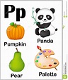 Illustration about Cute and colorful alphabet letter P with set of ...