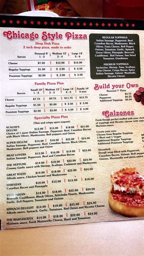 Orders not collected by local collection close time will be cancelled. Menu of Scalisi's Chicago Style Pizza & More in Pharr, TX 78577